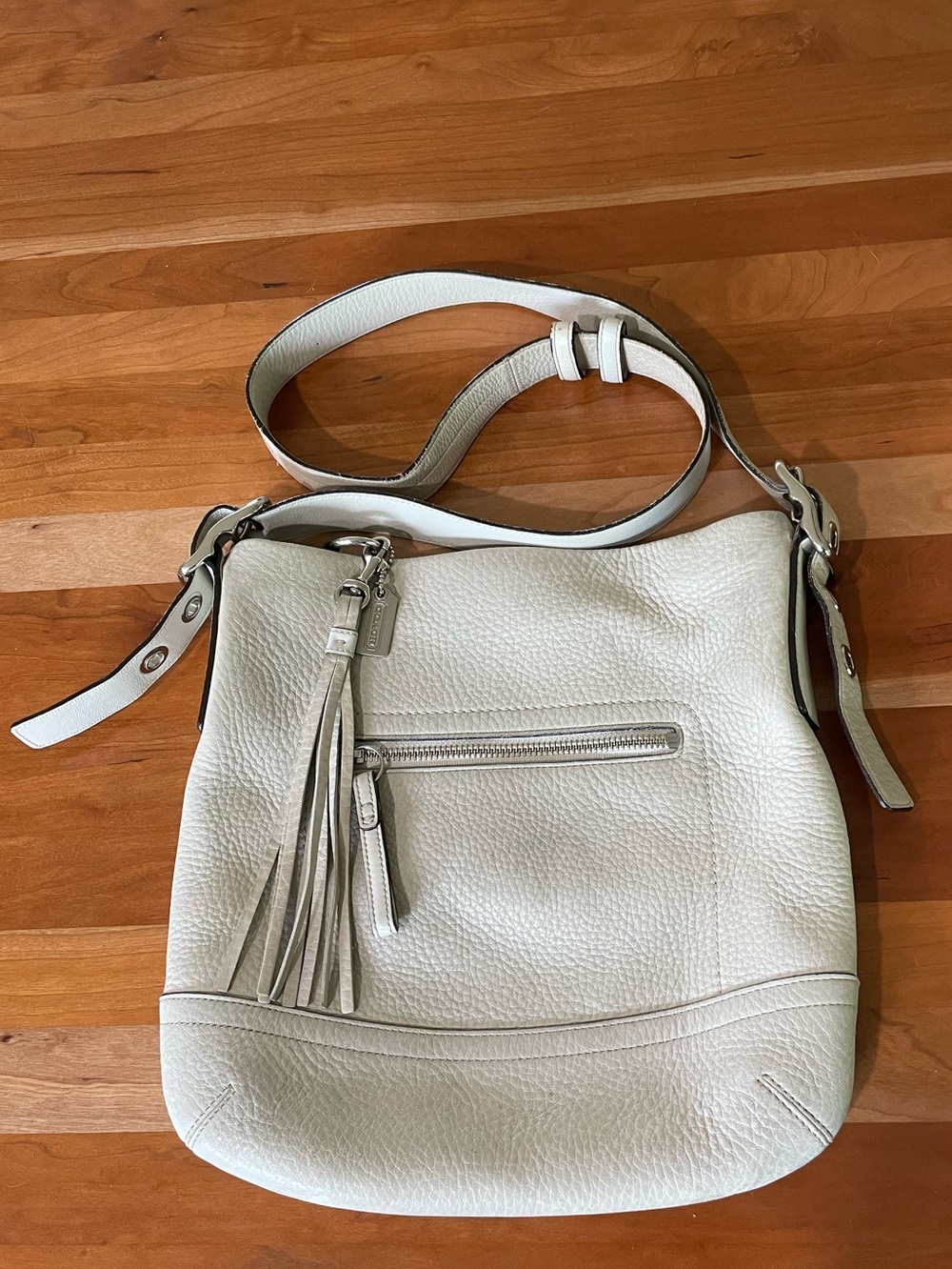 Coach pebble leather signature slim crossbody